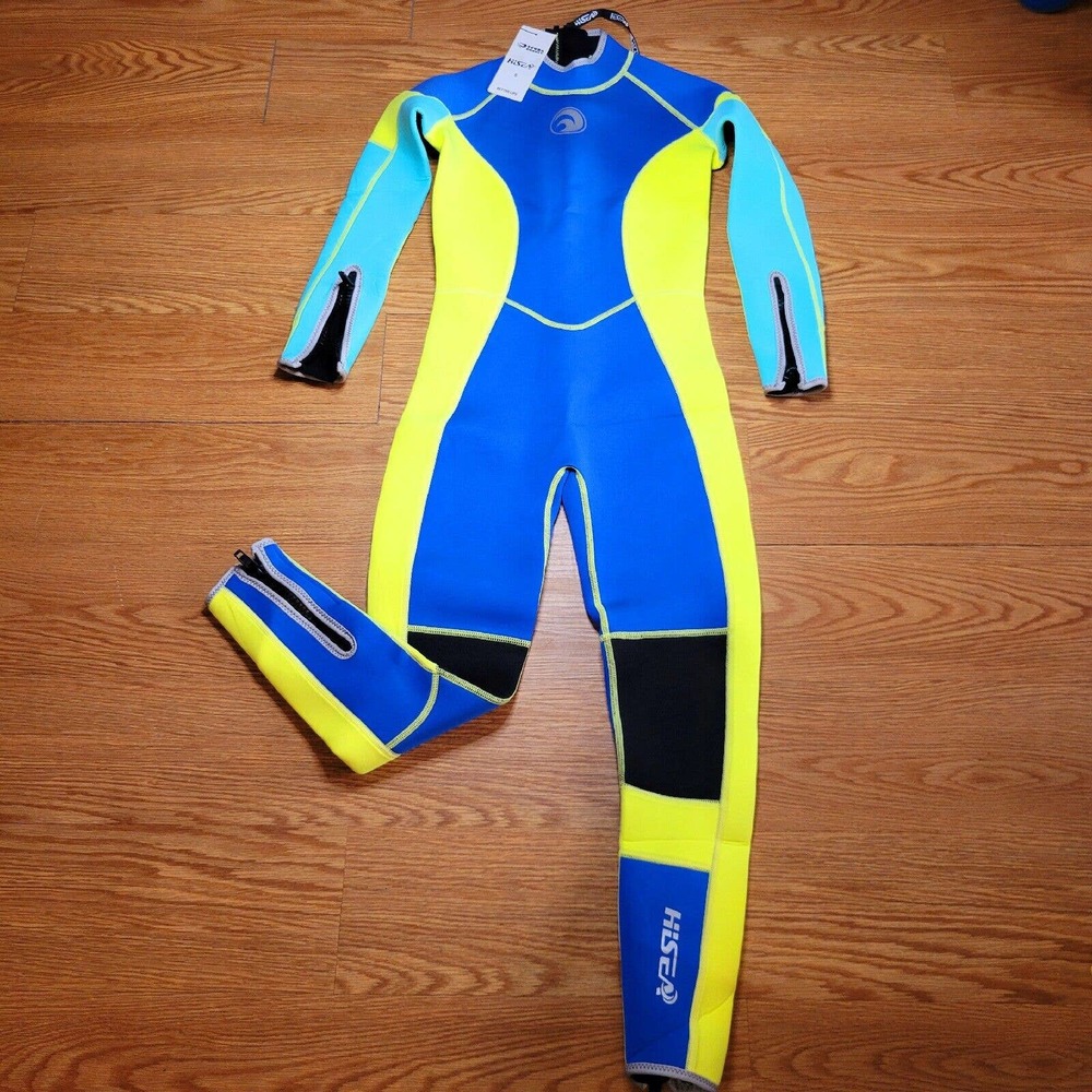 Women's Blue and Yellow Wetsuit women small